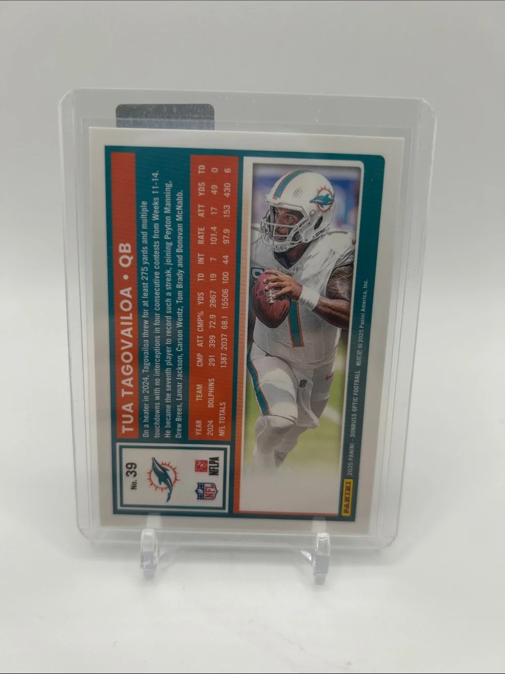 Tua Tagovailoa Miami Dolphins Football Card